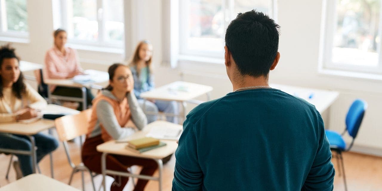 medical marijuana card teacher in a classroom