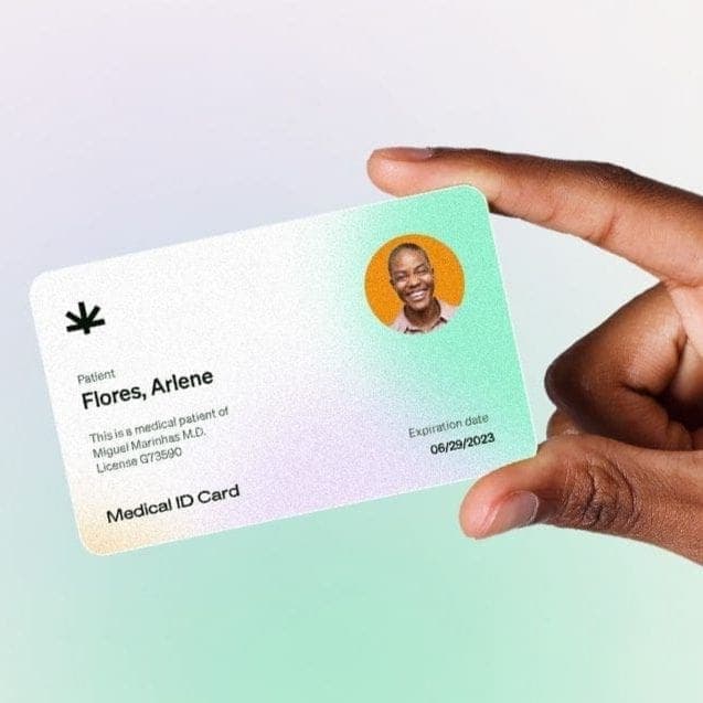 person holding an Illinois medical card